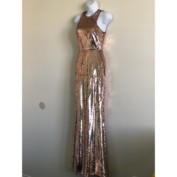 Lulus notorious sequin rose gold maxi dress - Picture 6 of 8